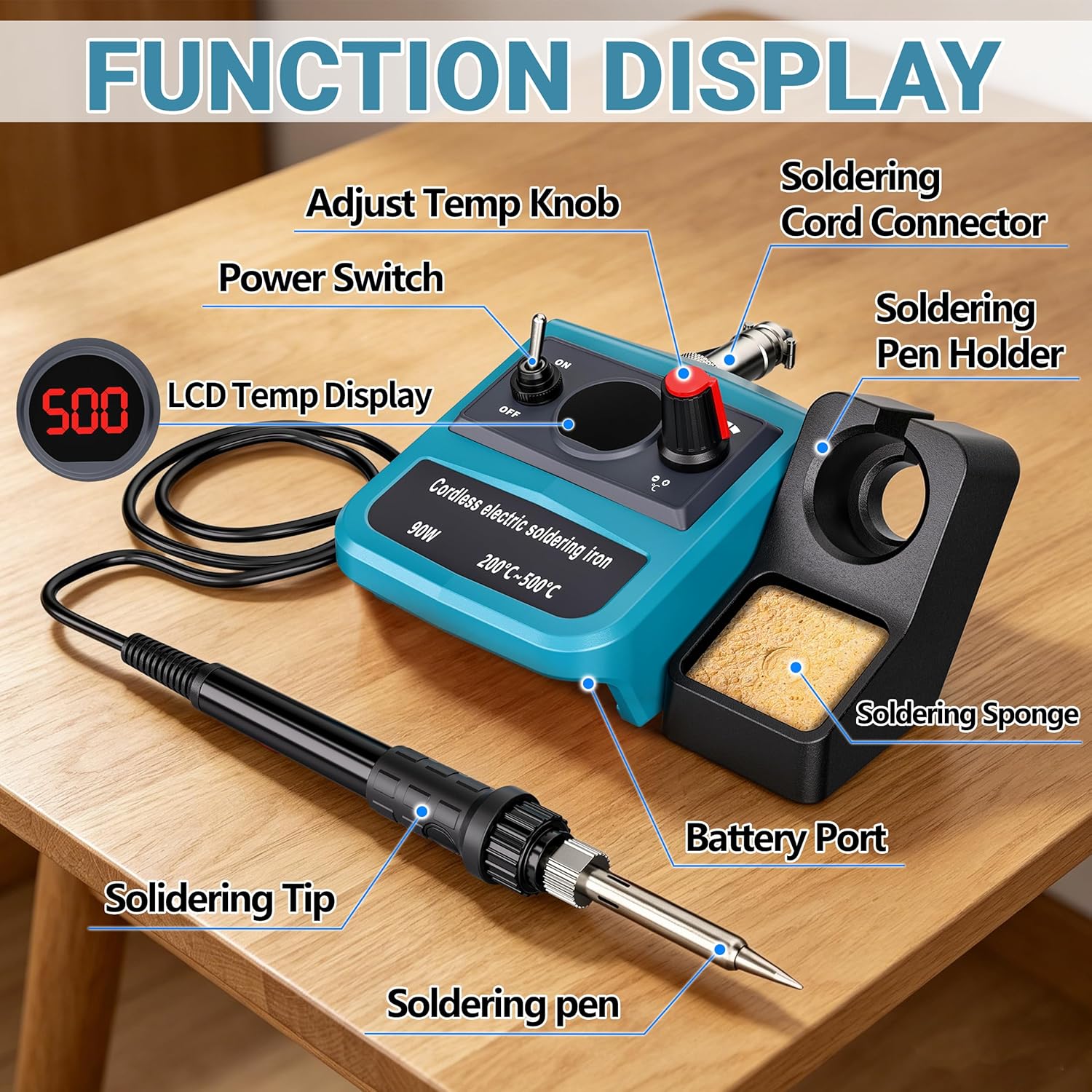 90W LED Digital Cordless Solde - Electronics Repair Kit With Soldering Iron recension och pris