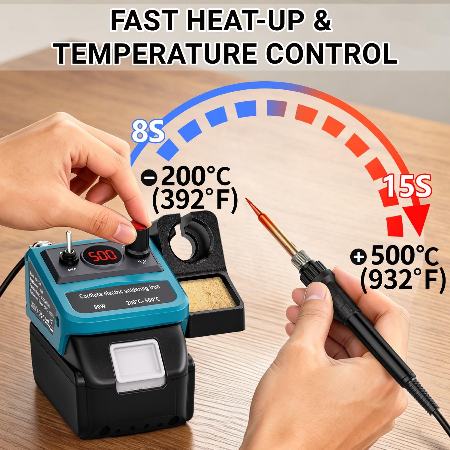 90W LED Digital Cordless Solde - Electronics Repair Kit With Soldering Iron recension och pris